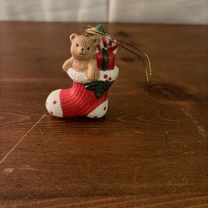 Christmas Stocking‎ Bear Holly Present Ornament